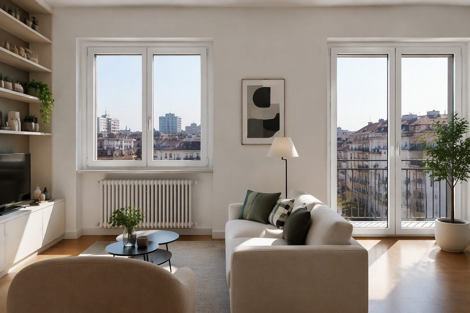 Finestre nuove in PVC in un appartamento a Milano